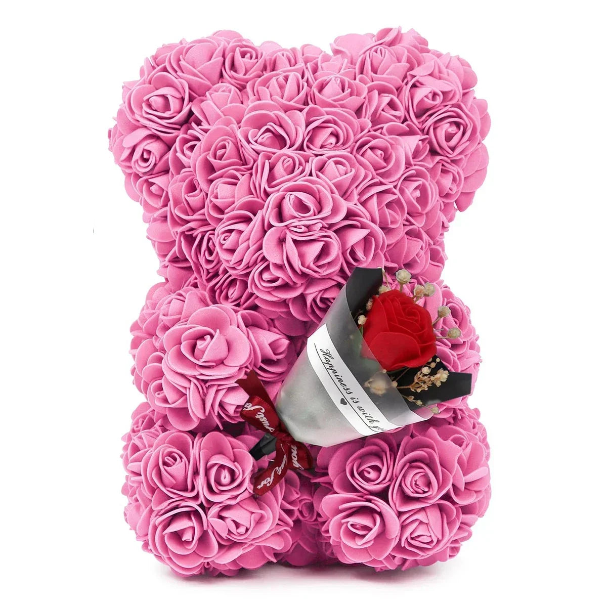 Rose Teddy Bear with LED Lights Artificial Flower Gift