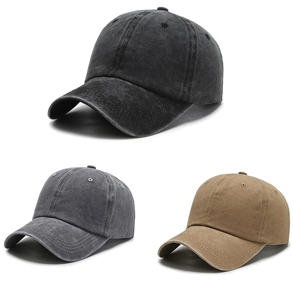 Baseball Cap – Solid Washed Cotton Dad Hat for Men & Women