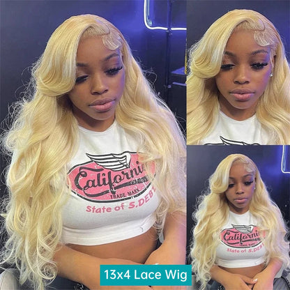 613 Blonde Body Wave Human Hair Wig – 13x6 & 13x4 HD Lace Front
