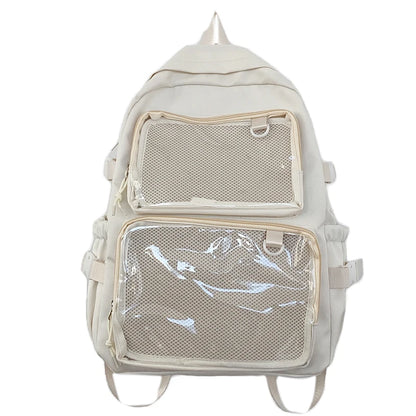 Transparent Ita Backpack – Large Capacity Japanese Style School Bag for Women