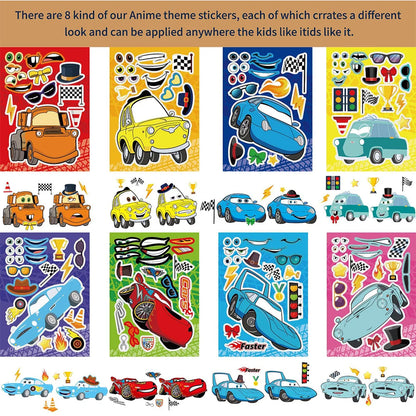 Disney Cars Make-a-Face DIY Sticker Sheets – 8 or 16 Pack