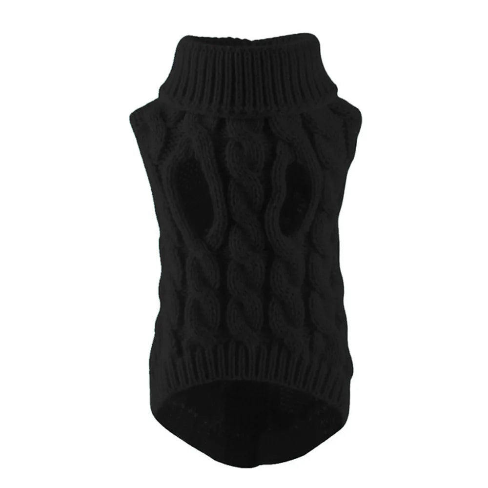 Cable Knit Dog Sweater – Warm Winter Turtleneck for Small Dogs