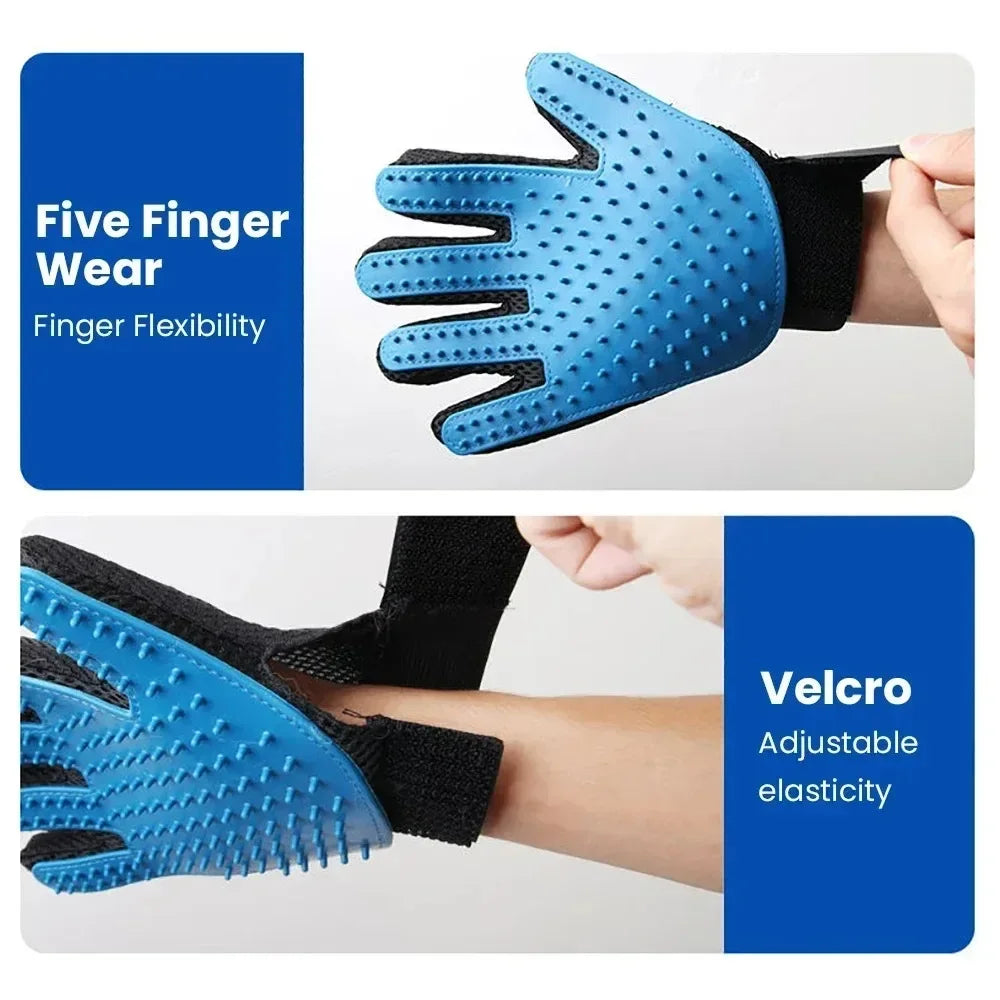 Pet Grooming Glove – Hair Remover & Massage Brush for Dogs & Cats