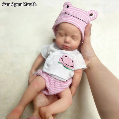 Full Body Silicone Reborn Baby Doll – Open Mouth, Lifelike Newborn