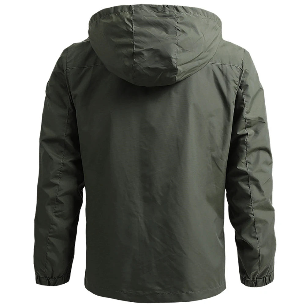 Men's Waterproof Tactical Windbreaker Jacket with Hood