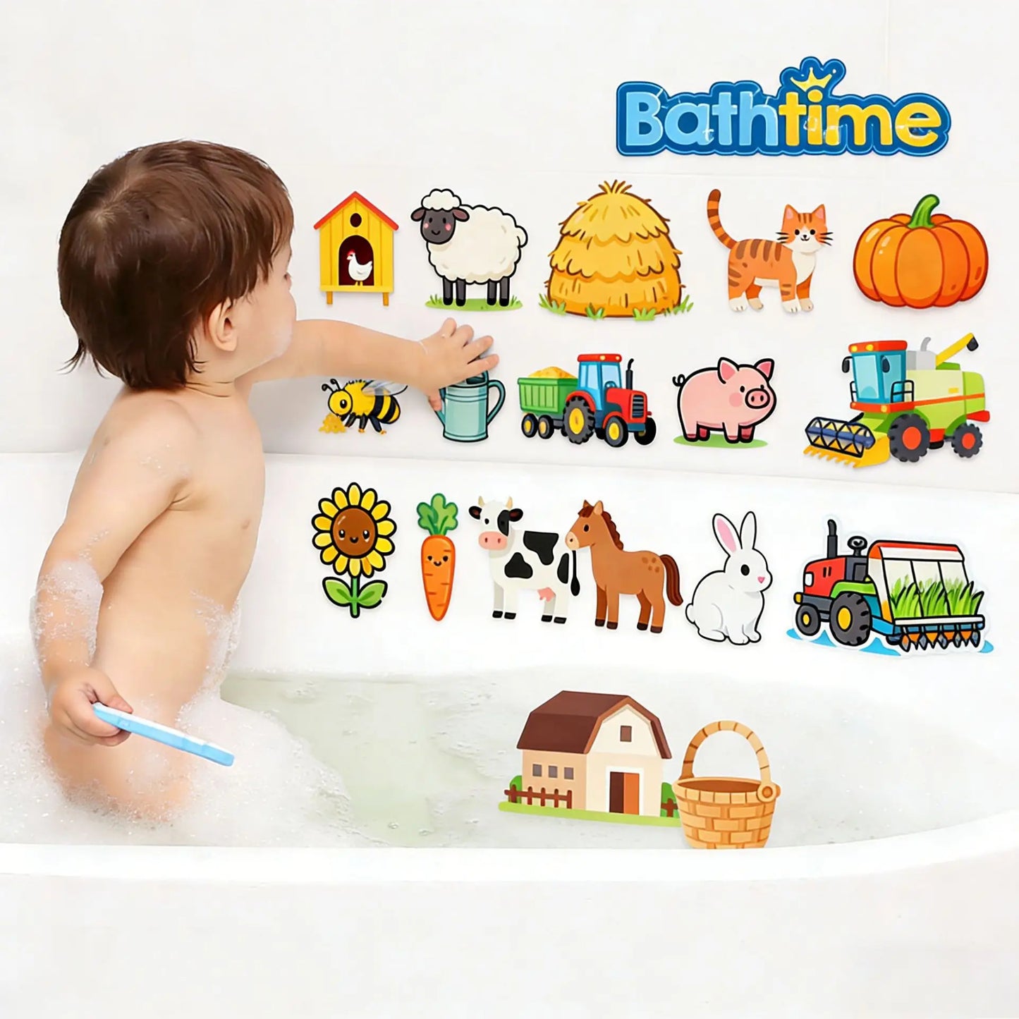 Kids Bath Toys Soft EVA Foam Floating Wall Stickers
