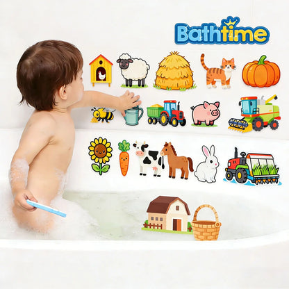 Kids Bath Toys Soft EVA Foam Floating Wall Stickers
