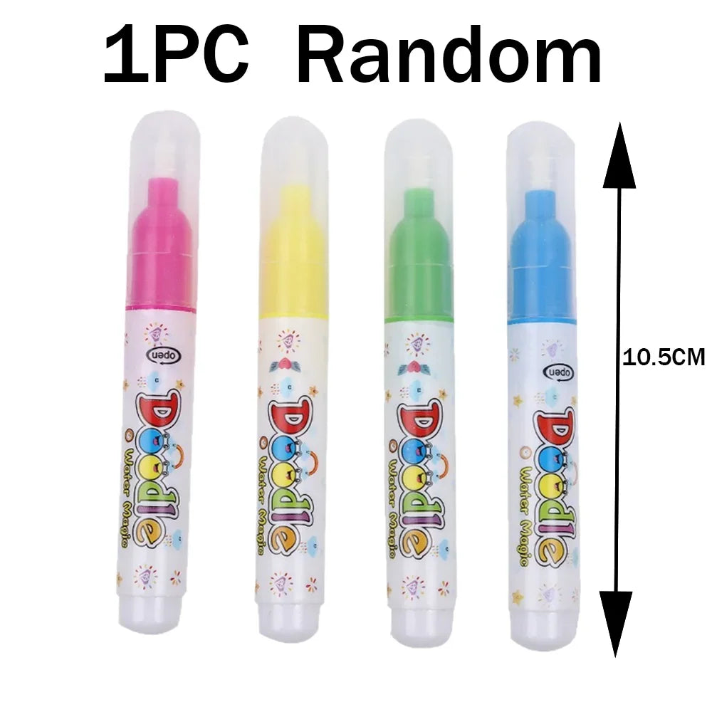 Magic Water Drawing Book for Kids with Pen – Reusable Coloring Activity