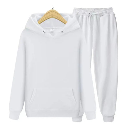 Women's Hoodie & Jogger Two-Piece Set – Casual Solid Color Tracksuit