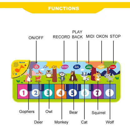 Kids Piano Mat – Musical Floor Keyboard with Animal Design 80cm