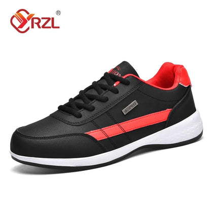 Men's Waterproof Leather Sneakers Non-Slip Lace-Up Sport Shoes