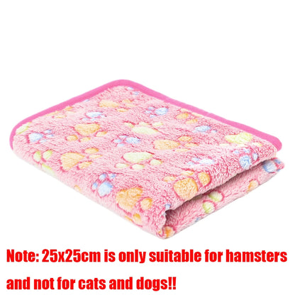 Soft Flannel Pet Blanket – Paw Print Mat for Dogs & Cats