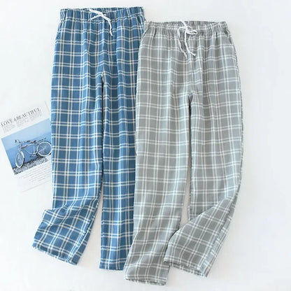 Plaid Cotton Pajama Pants for Men & Women