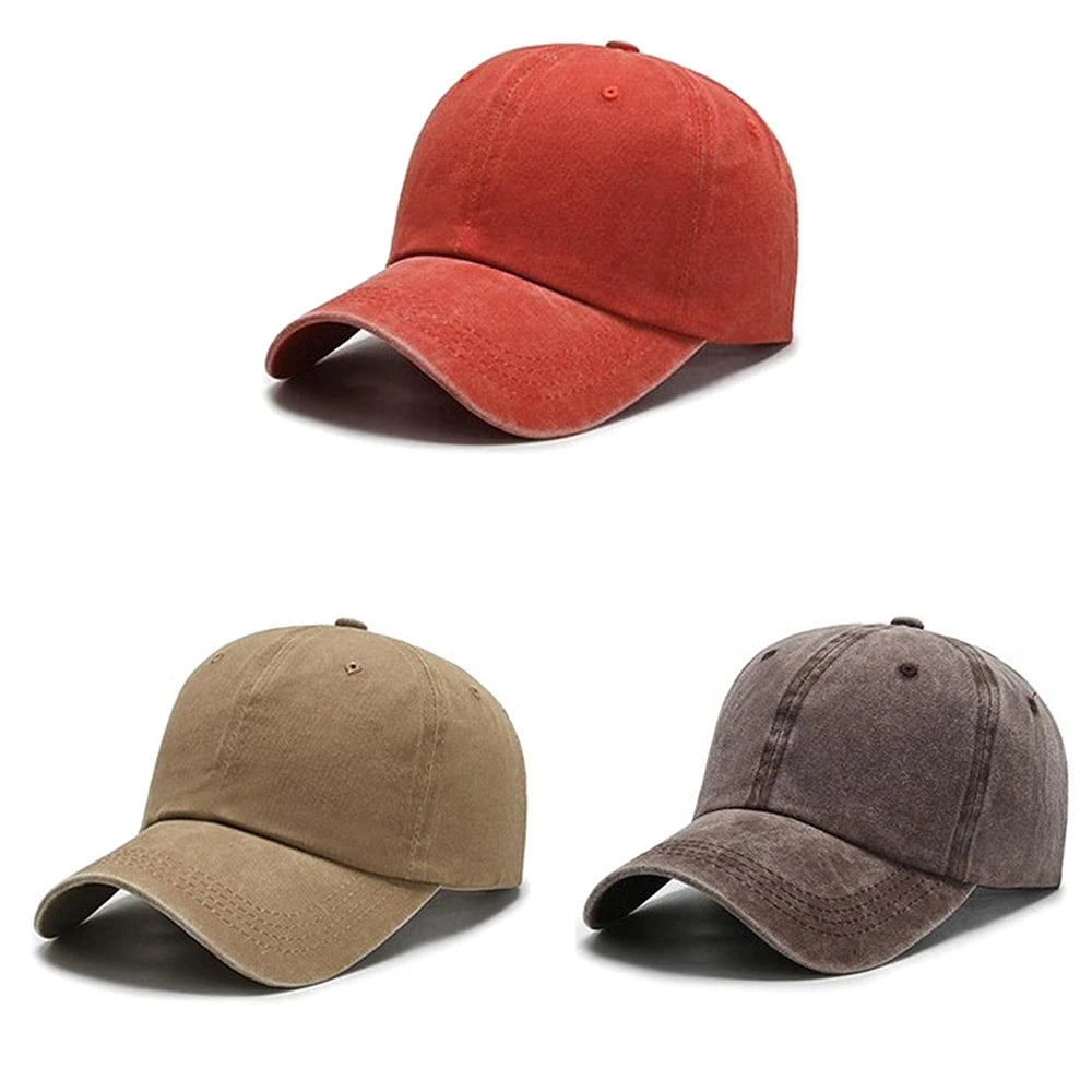 Baseball Cap – Solid Washed Cotton Dad Hat for Men & Women