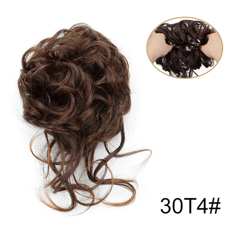 Synthetic Fiber Messy Bun Hairpiece Scrunchie Fake Chignon Hair Extensions Accessories Women Daily