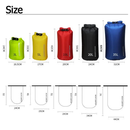 Waterproof Dry Bag Roll-Top Sack 3L 5L 10L 20L 35L