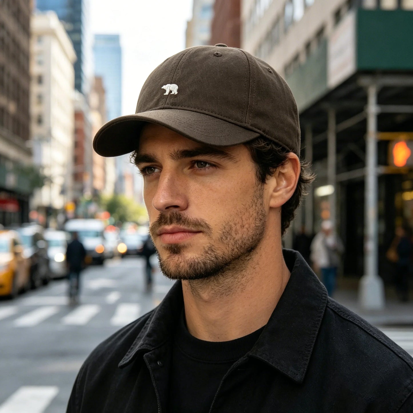 Baseball Cap with Bear Logo – Slim Fit Outdoor Dad Hat
