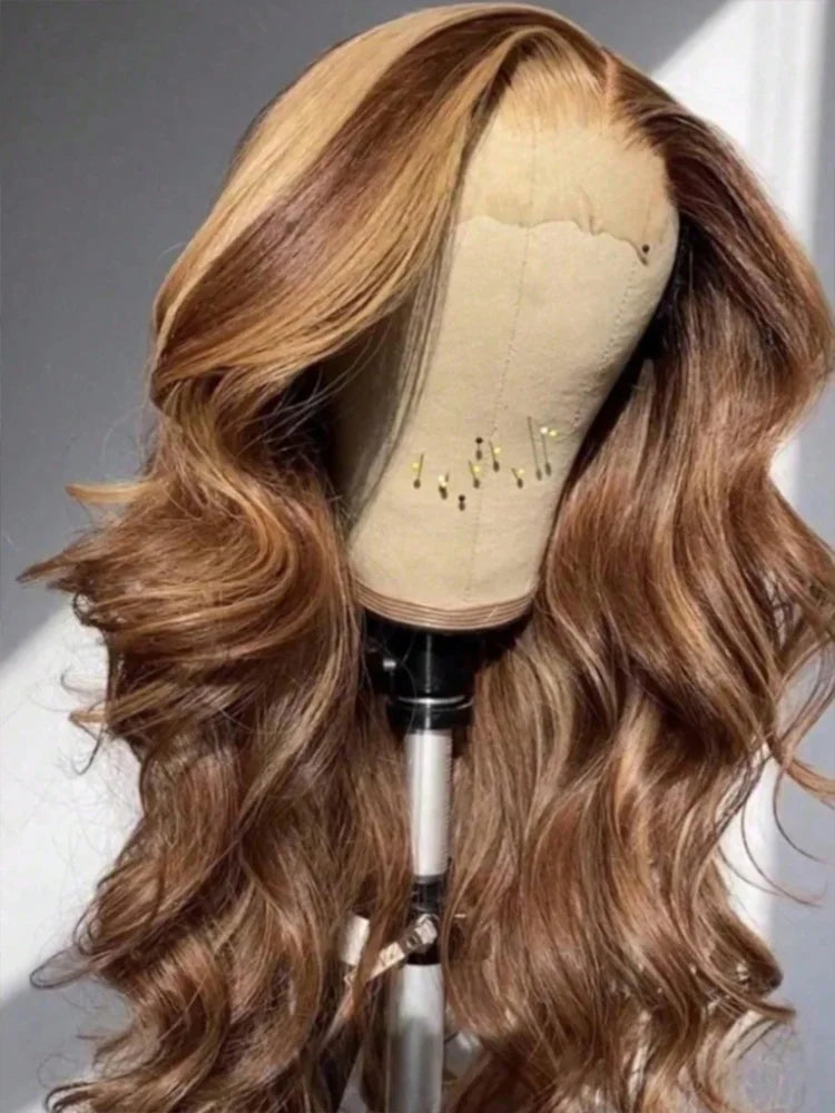 P4 27 Brazilian Body Wave Human Hair Wig Women 34 Inch 13x4 Hd Transparent Lace Frontal Colored