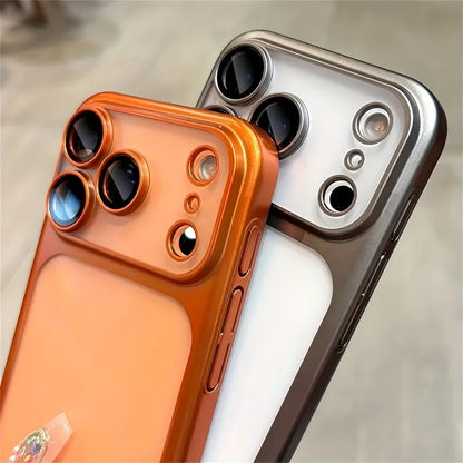Luxury Plating Color Pc Transparent Phone Case Iphone 17 16 15 14 13 Pro Max Air Lens Protection