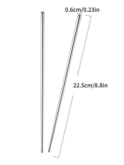 Reusable Stainless Steel Chopsticks – Non-Slip, Multi-Pack
