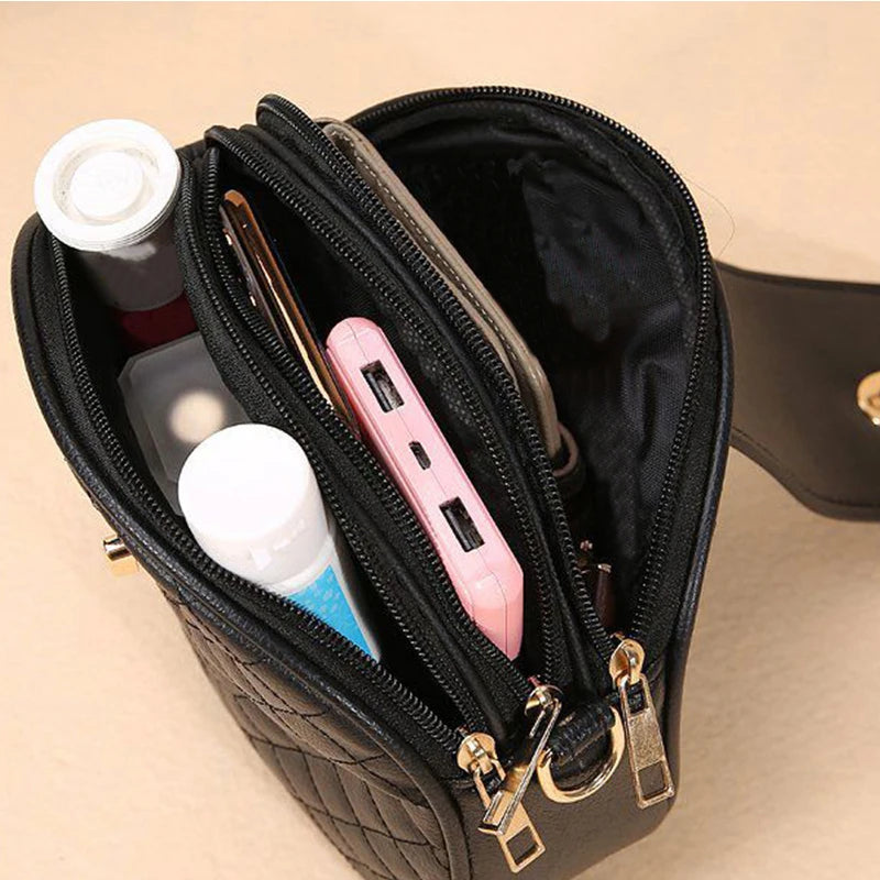 Quilted Leather Crossbody Bag – Elegant Women's Shoulder Bag