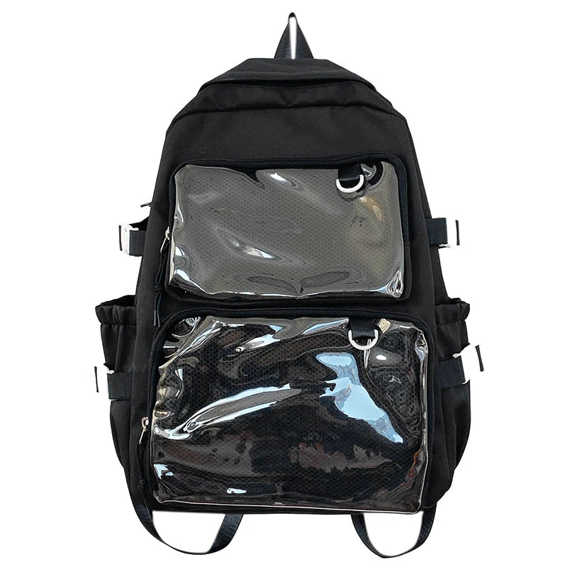 Transparent Ita Backpack – Large Capacity Japanese Style School Bag for Women