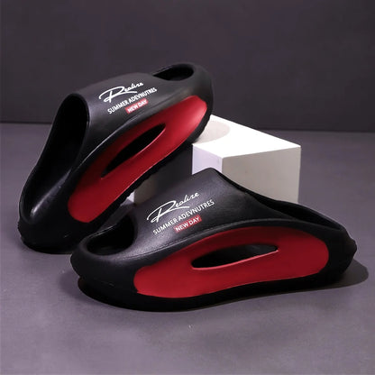 Men's Lightweight EVA Slides – Trendy Cut-Out Design Sandals