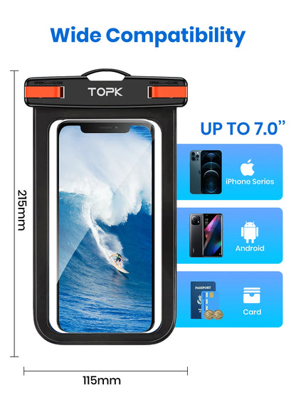 Universal Ipx8 Waterproof Phone Case Dry Bag Lanyard Iphone Samsung Up 7 0 Inch - Waterproof
