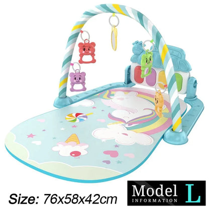Baby Fitness Stand Music Play Gym Activity Toys Newborn Piano Crawling Blanket Pedal Game Pad Early