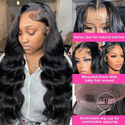 Boby Wave Human Hair Wigs 13x6 Hd Transparent Lace Front Wig 13x4 Women Brazilian Virgin Frontal 250