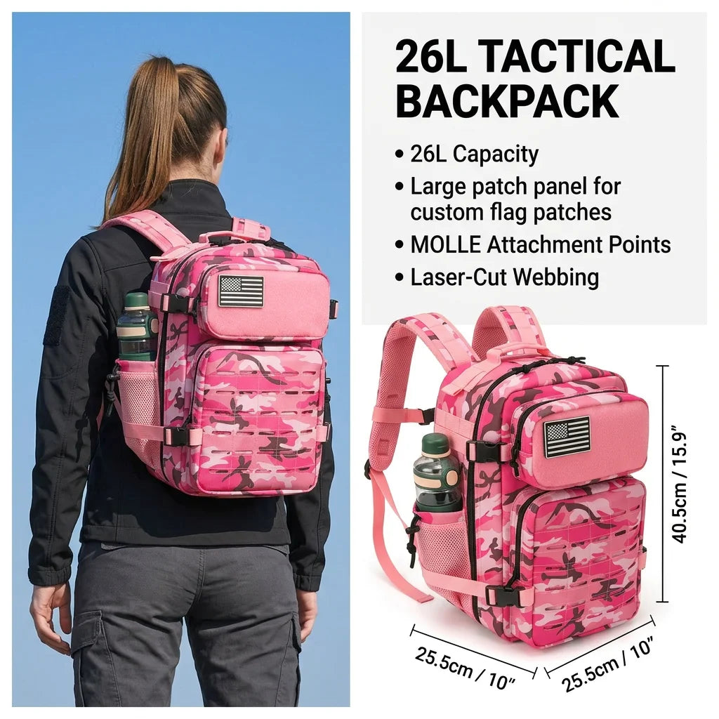 26L Tactical Backpack – MOLLE Rucksack for Men & Women
