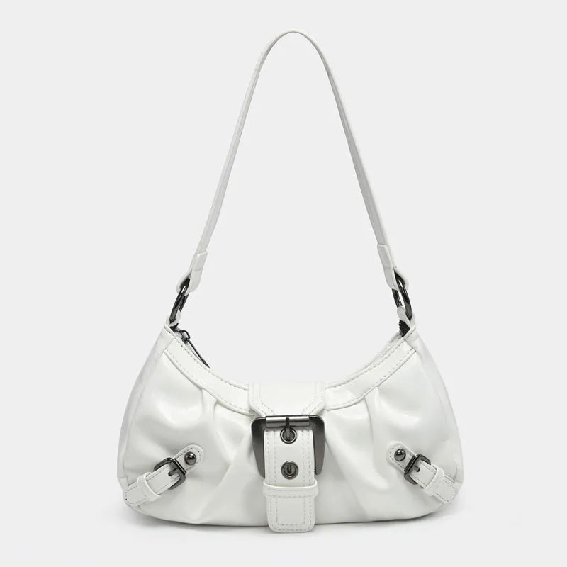 Retro Y2K Leather Shoulder Bag Women's Vintage Hobo Purse