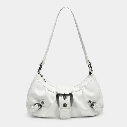 Retro Y2K Leather Shoulder Bag Women's Vintage Hobo Purse