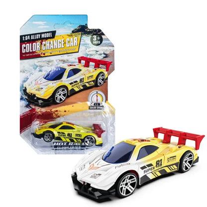 Color-Changing Die-Cast Racing Car Toy – 1:64 Pull Back Model