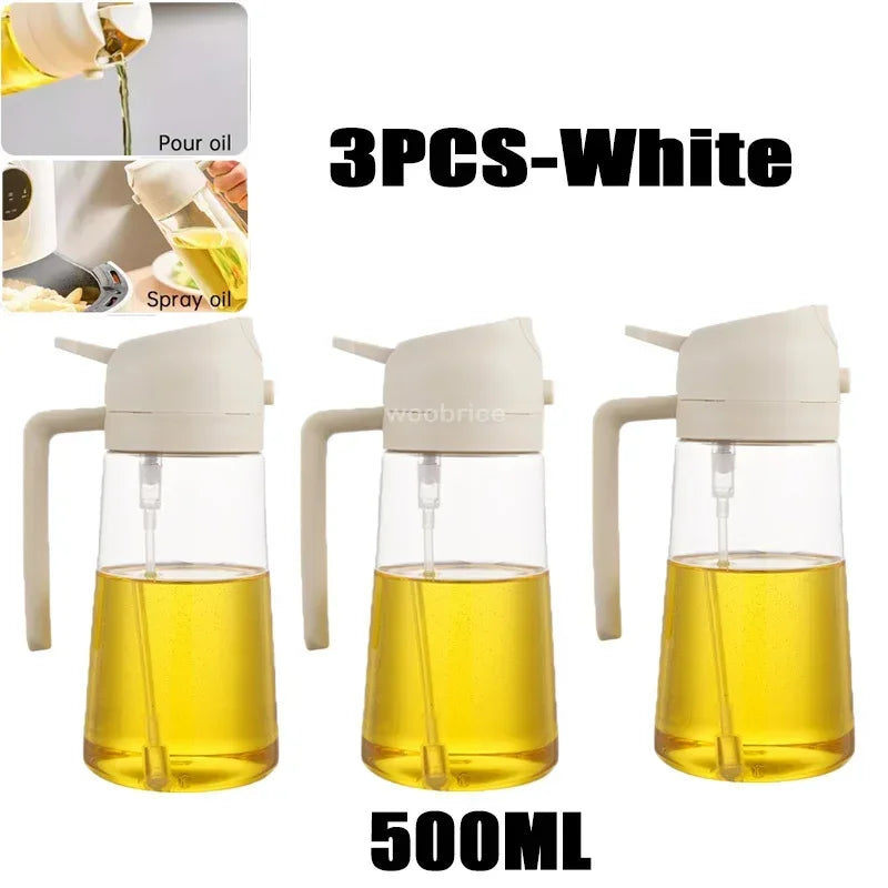 2-in-1 Oil Spray & Pour Bottle with Auto Lid – 500ml