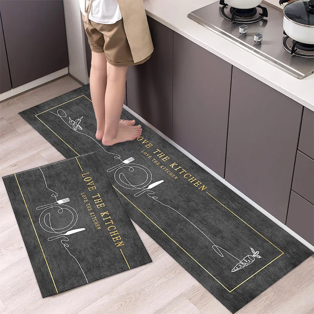 Anti-Slip Kitchen Floor Mat Set – Soft Washable Area Rug for Kitchen, Bedroom & Hallway