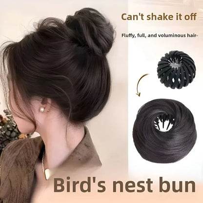 Magic Synthetic Hair Bun Circle Elastic Clips Bird S Nest Shaped Retractable Hairpieces Fashionable