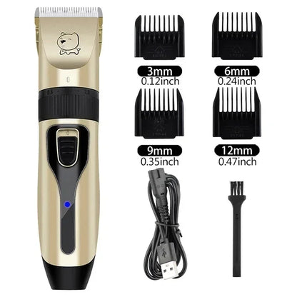 Professional Pet Hair Clipper – USB Rechargeable Dog & Cat Grooming Trimmer