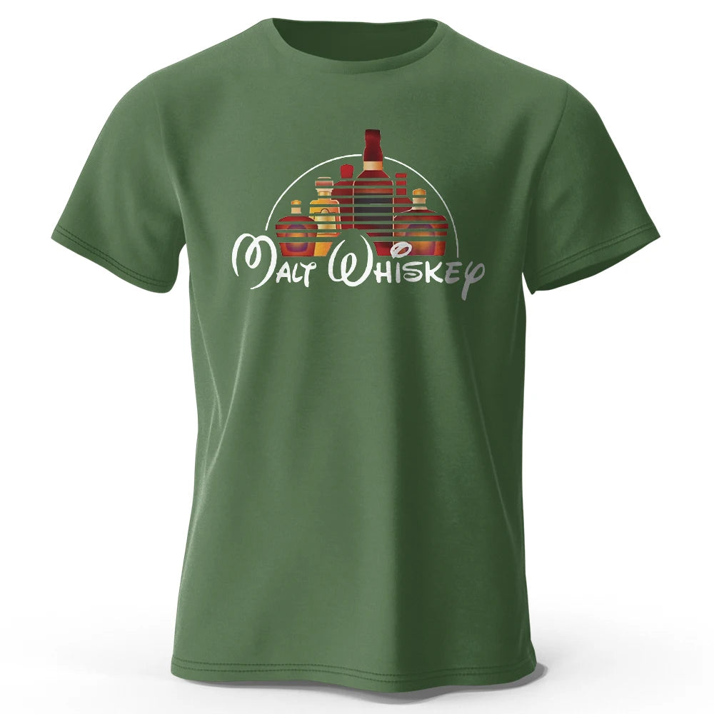 Malt Whiskey Graphic T Shirt Oversized Cotton Tee