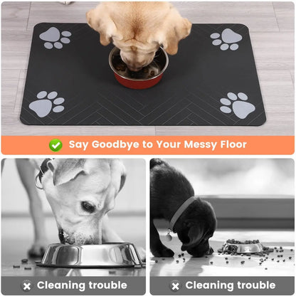 Pet Feeding Mat – Absorbent Quick-Dry Placemat for Dogs & Cats
