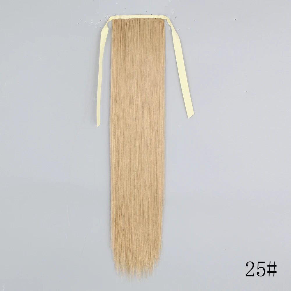 Wrap Around Ponytail Extension – Long Straight Synthetic Clip-In