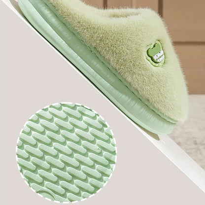 Winter Plush Couple Slippers Men Women Ultra Soft Memory Foam Cloud Comfort Non-Slip Thick Sole