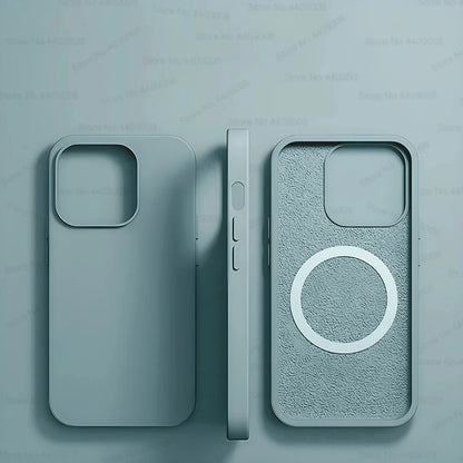 Magsafe Original Magnetic Cases Iphone 15 14 13 12 11 Pro Max Plus Wireless Charge Case Liquid