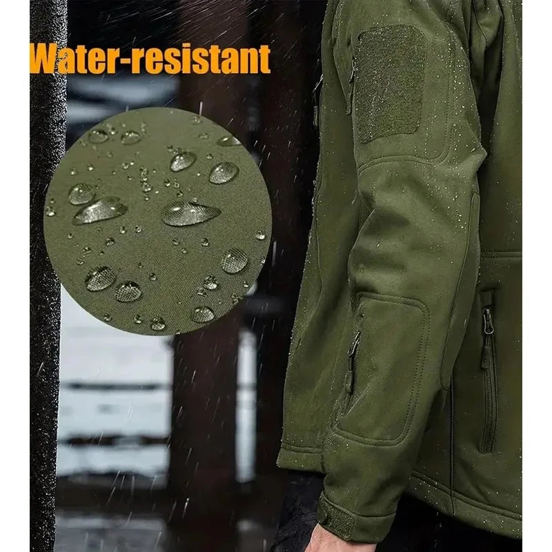 Men's Tactical Soft Shell Jacket – Waterproof Military Hooded