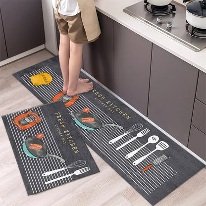 Anti-Slip Kitchen Floor Mat Set – Soft Washable Area Rug for Kitchen, Bedroom & Hallway