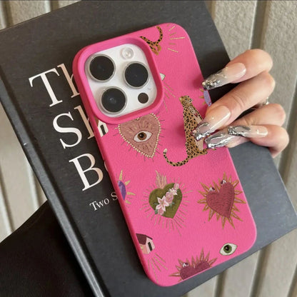 Iphone 16 15 14 13 12 11 17 Pro Max Plus Case Personalized Leopard Lichee Pattern Silicone Cover Xs