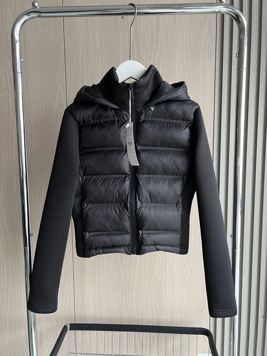 Women's Hooded Down Jacket – Lightweight Warm Zip-Up Sports Coat