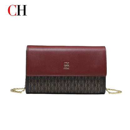 Women's Chain Crossbody Bag – Letter Print PU Leather Flap Shoulder Purse