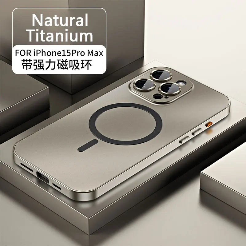 Aluminum Metal Frame Magnetic Case Iphone 13 12 14 15 16 17 Pro Max Magsafe Wireless Charging Lens