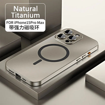 Aluminum Metal Frame Magnetic Case Iphone 13 12 14 15 16 17 Pro Max Magsafe Wireless Charging Lens